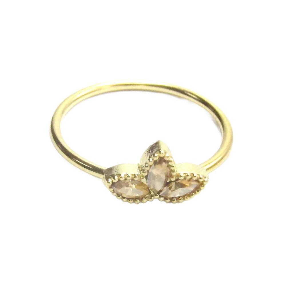 NEW JESSICA ELLIOT women's lotus blossom ring in gold/goldenshadow